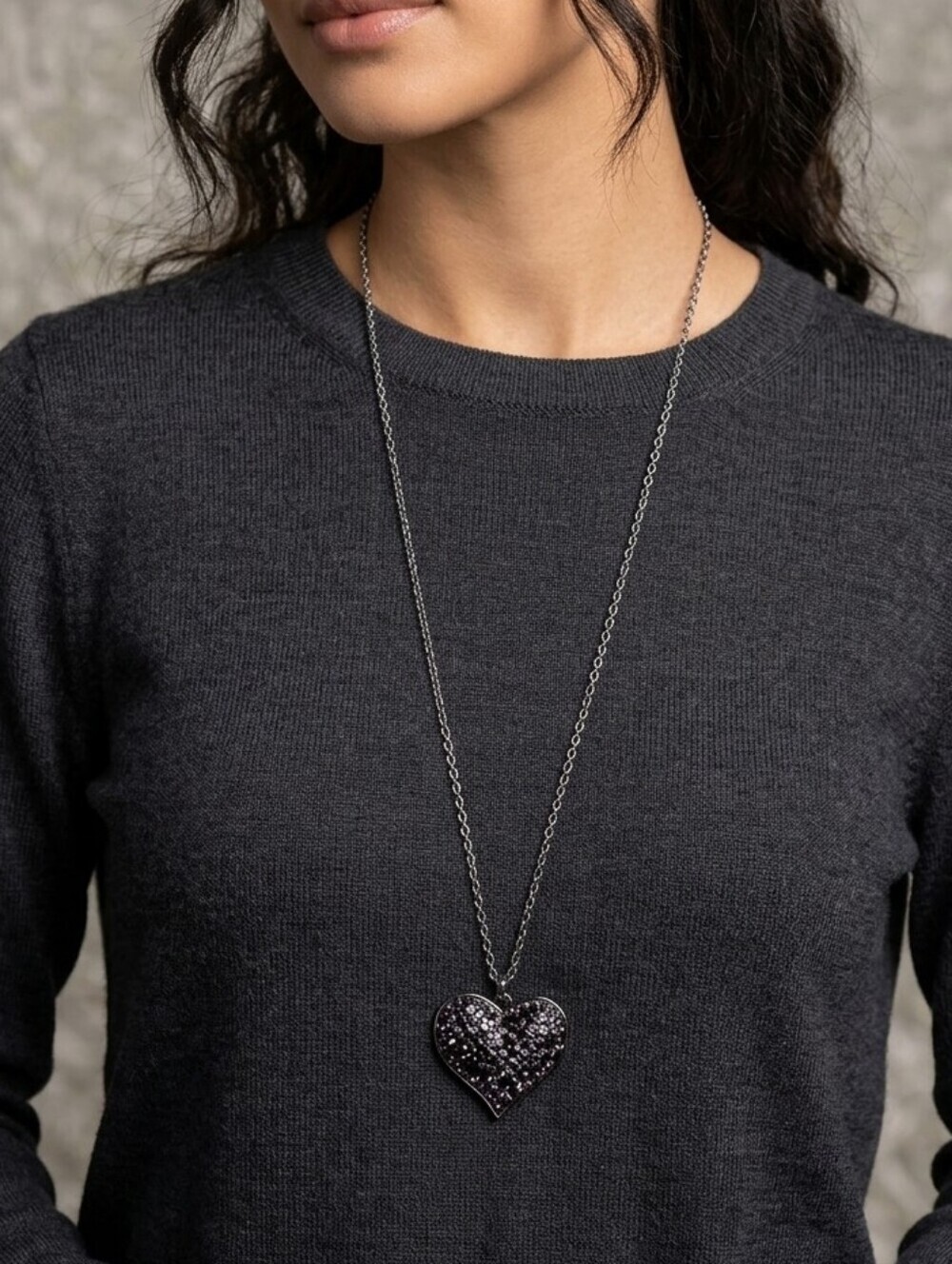 Paparazzi Black and Purple Heart Necklace